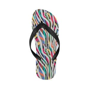 Colorful zebra skin pattern Unisex Flip Flops