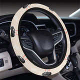 Ostrich Pattern Print Design 05 Car Steering Wheel Cover