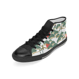 Bonsai red sun japanese pattern Men's High Top Canvas Shoes Black