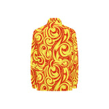 Fire flame design pattern Women's Long Sleeve Polo Shirt