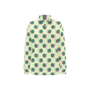 Snail Pattern Print Design 04 Women's Long Sleeve Polo Shirt