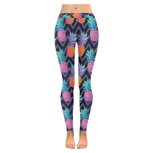 Pineapples pattern zigzag background Women's Legging Fulfilled In US