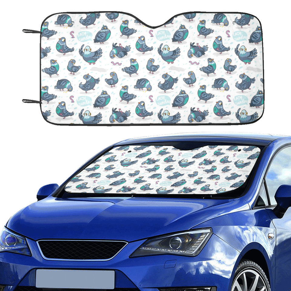 Pigeon Pattern Print Design 02 Car Sun Shade