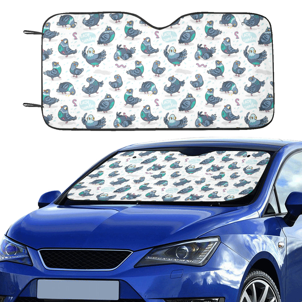 Pigeon Pattern Print Design 02 Car Sun Shade