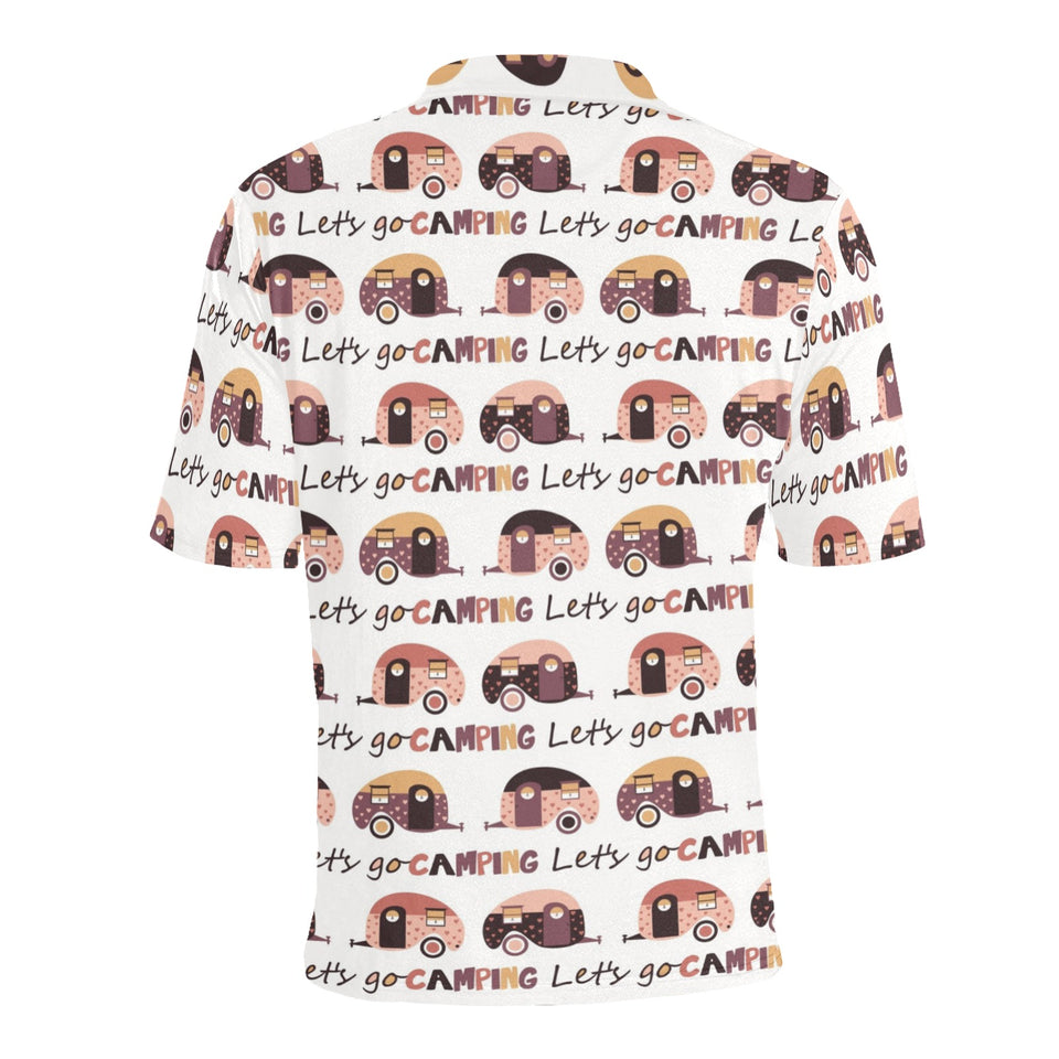 Camper Van Pattern Print Design 01 Men's All Over Print Polo Shirt