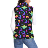 Colorful halloween background Women's Padded Vest