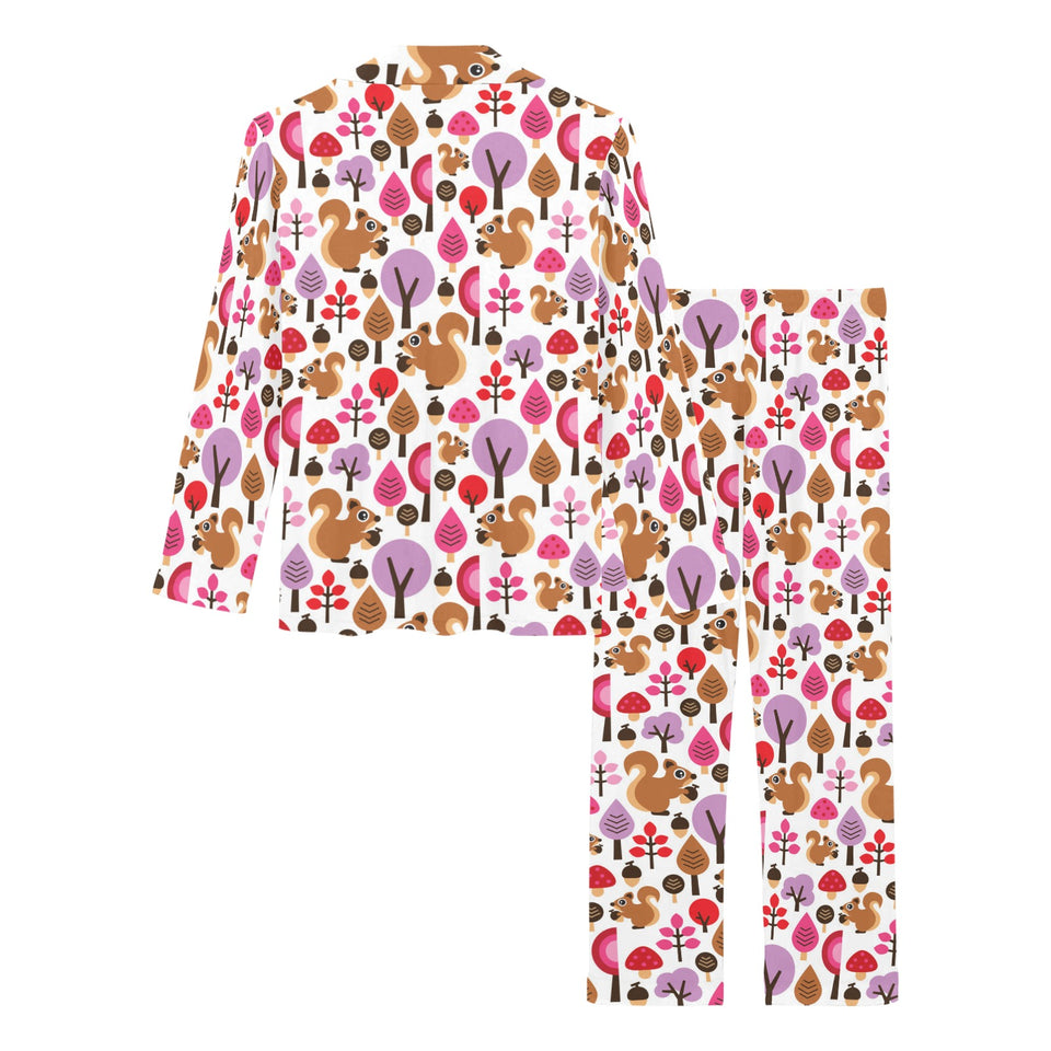 Squirrel Pattern Print Design 02 Women's Long Pajama Set