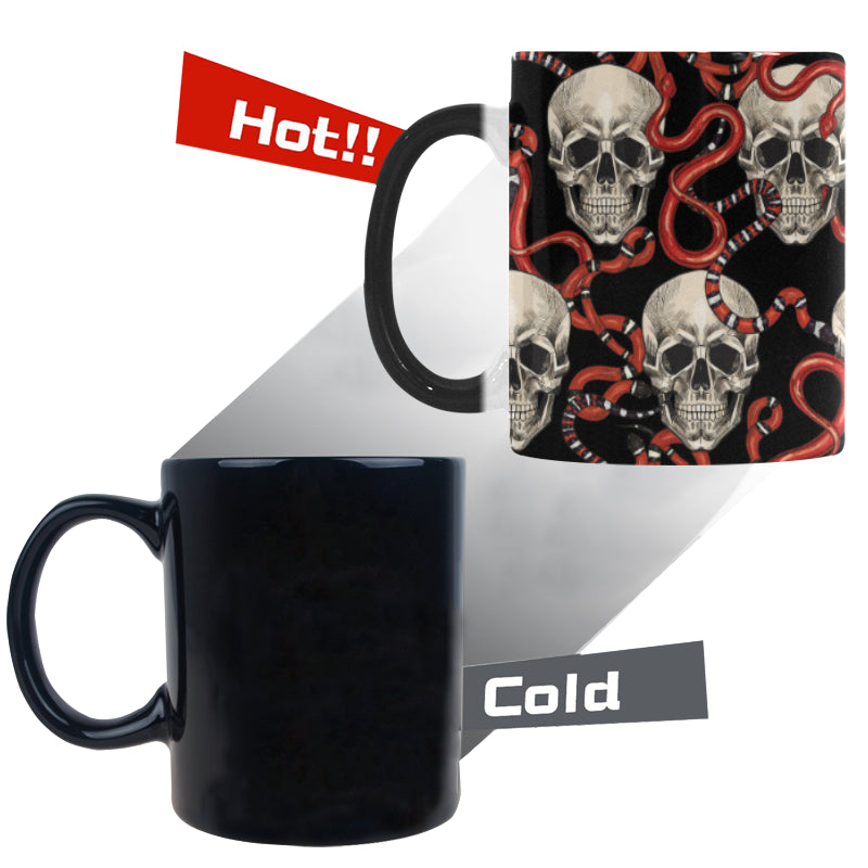 Red snake skull pattern Morphing Mug Heat Changing Mug