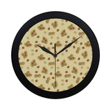 peanuts design pattern Elegant Black Wall Clock