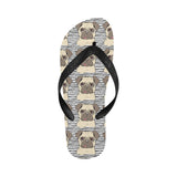 Happy pug pattern Unisex Flip Flops