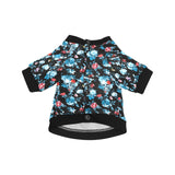 Skull flower roses leave pattern All Over Print Pet Dog Round Neck Fuzzy Shirt