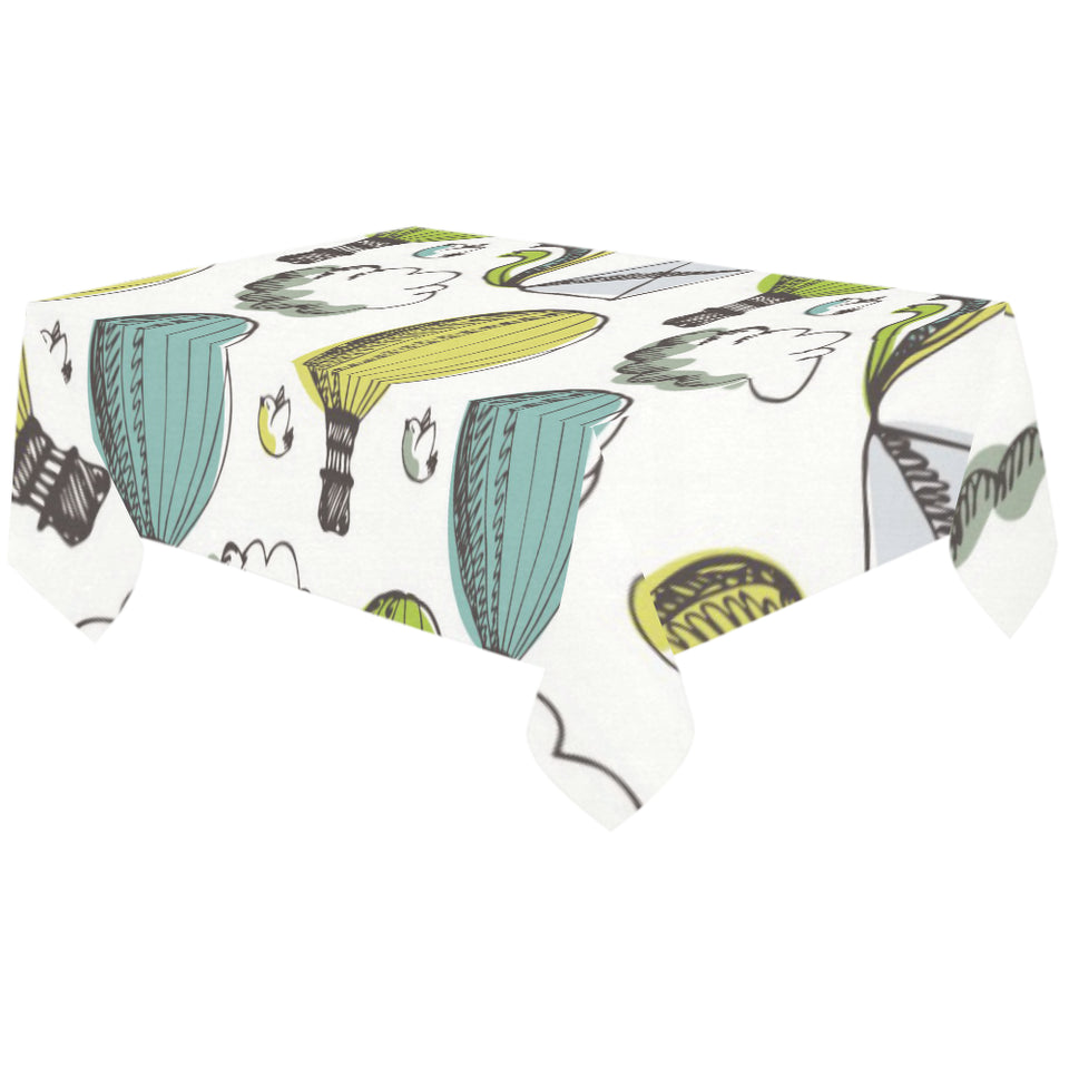 Hot Air Balloon Bird Cloud Pattern Tablecloth