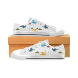 Colorful helicopter pattern Men's Low Top Canvas Shoes White