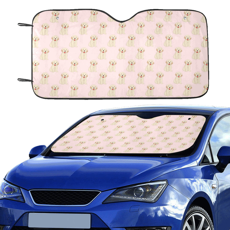 Golden Retriever Pattern Print Design 02 Car Sun Shade