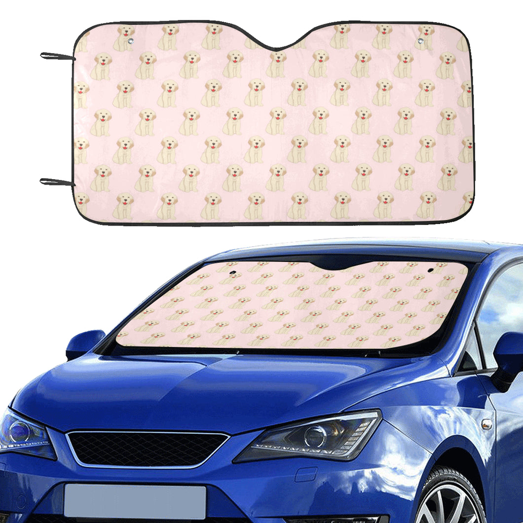 Golden Retriever Pattern Print Design 02 Car Sun Shade