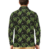 Green Peas Pattern Print Design 02 Men's Long Sleeve Polo Shirt