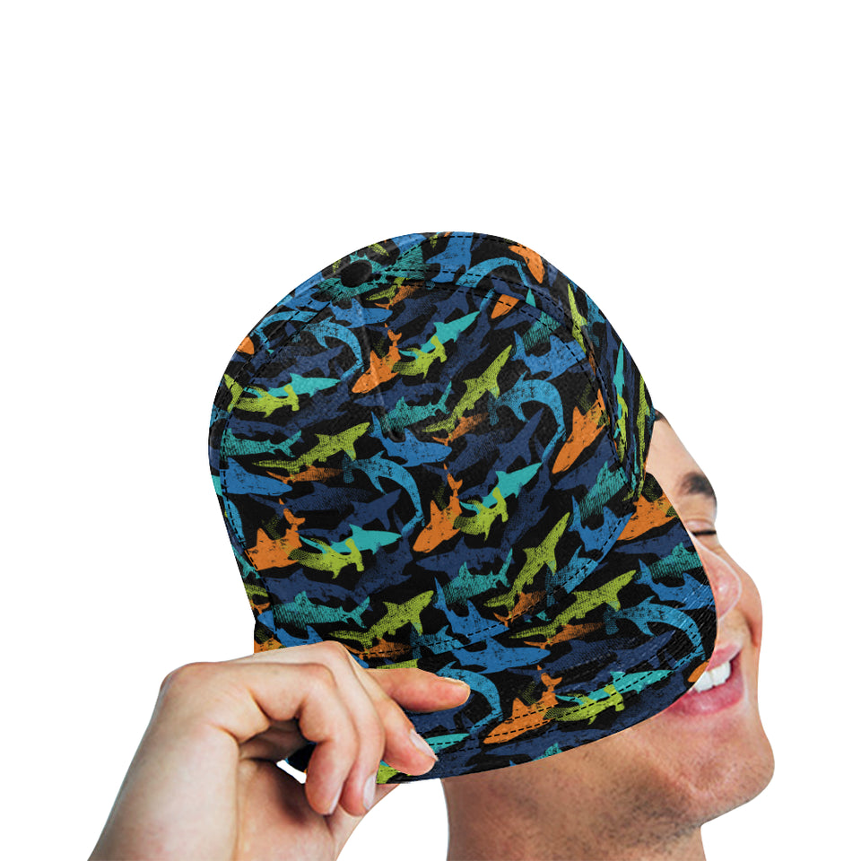 Colorful shark All Over Print Snapback Cap