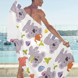 Cute koalas teapots tea Beach Towel
