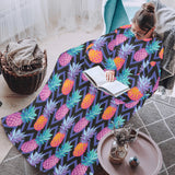 Pineapples pattern zigzag background Blanket Robe with Sleeves