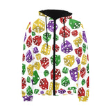 Dice Pattern Print Design 03 Men's Padded Hooded Jacket