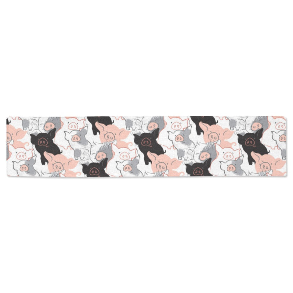 Pig Pattern Print Design 05 Table Runner