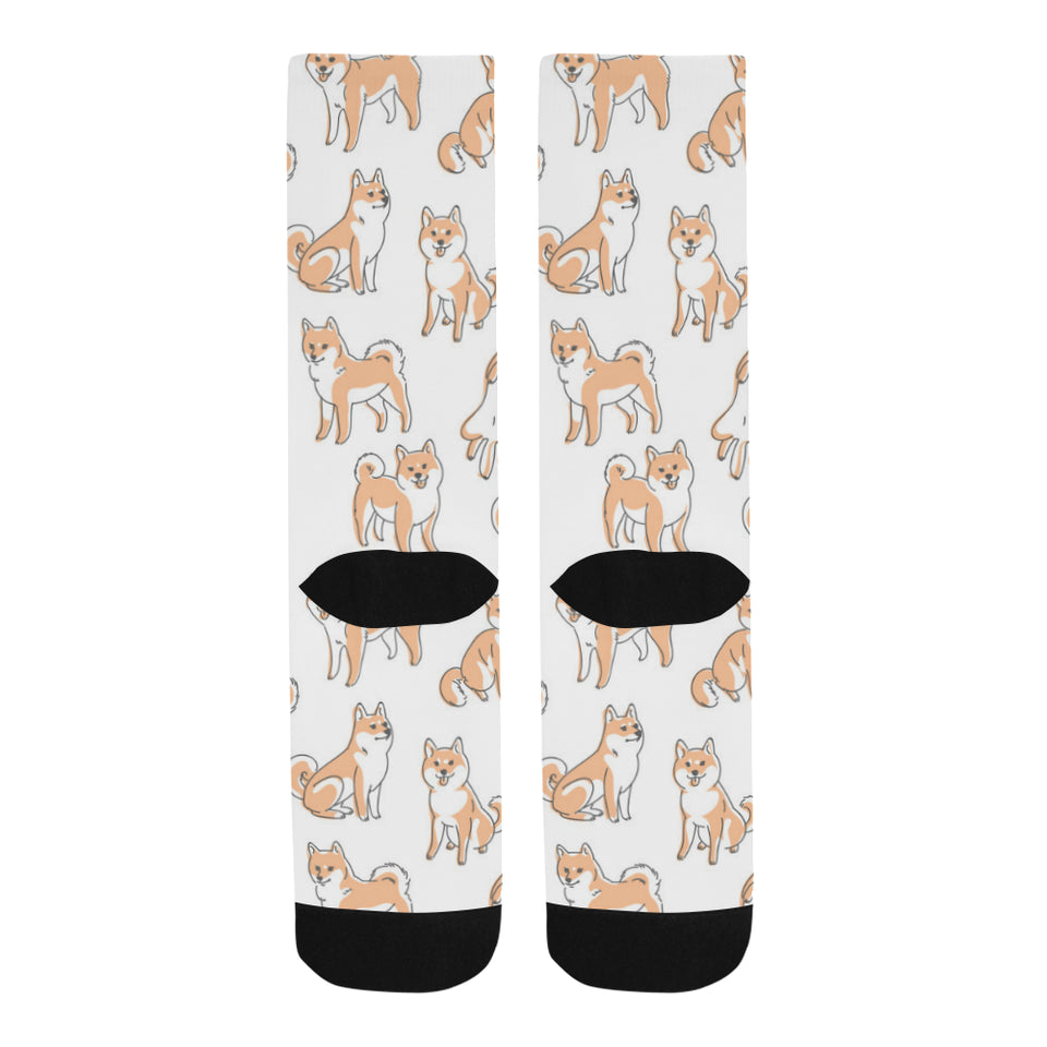 shiba inu dog pattern Crew Socks