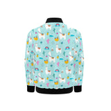 Llama alpaca cactus leaves pattern Kids' Boys' Girls' Bomber Jacket