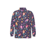 beautiful mermaid Fish jellyfish algae other marin Men's Long Sleeve Polo Shirt