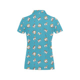 Jack Russel Pattern Print Design 03 Women's All Over Print Polo Shirt