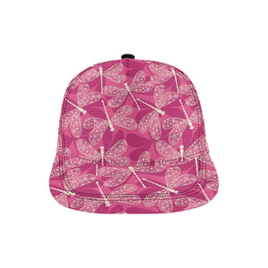 Beautiful dragonfly pink background All Over Print Snapback Cap