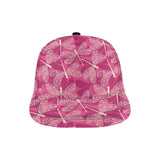 Beautiful dragonfly pink background All Over Print Snapback Cap