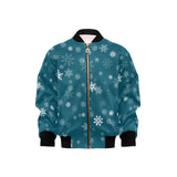 Snowflake pattern dark background Kids' Boys' Girls' Bomber Jacket