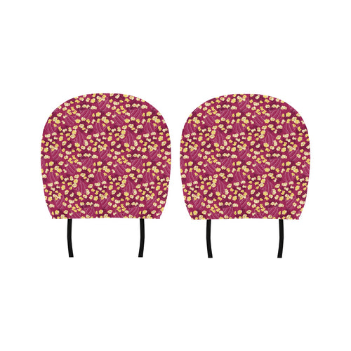 Popcorn Pattern Print Design 02 Car Headrest Cover