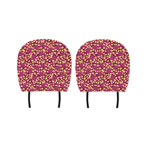 Popcorn Pattern Print Design 02 Car Headrest Cover