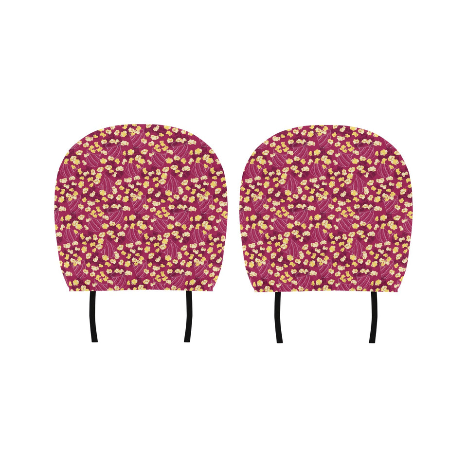 Popcorn Pattern Print Design 02 Car Headrest Cover