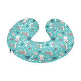 Christmas cute siberian husky puppie pattern U-Shaped Travel Neck Pillow