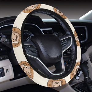 Lion Pattern Print Design 01 Car Steering Wheel Cover