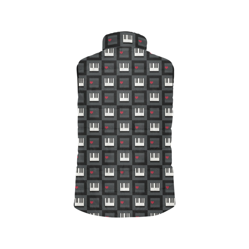 Piano Pattern Print Design 05 Men's Padded Vest