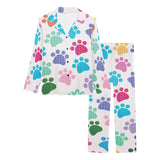 Dog Paws Pattern Print Design 01 Women's Long Pajama Set