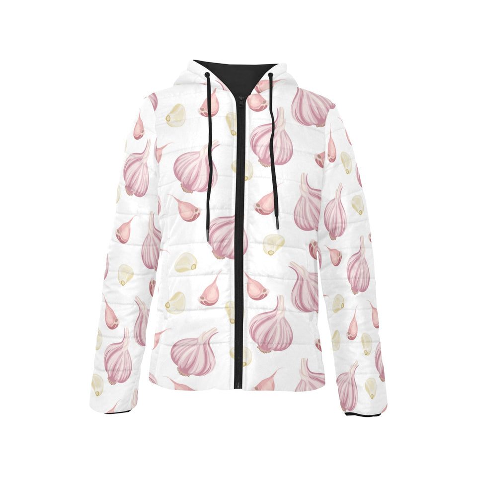 Garlic pattern Women's Padded Hooded Jacket
