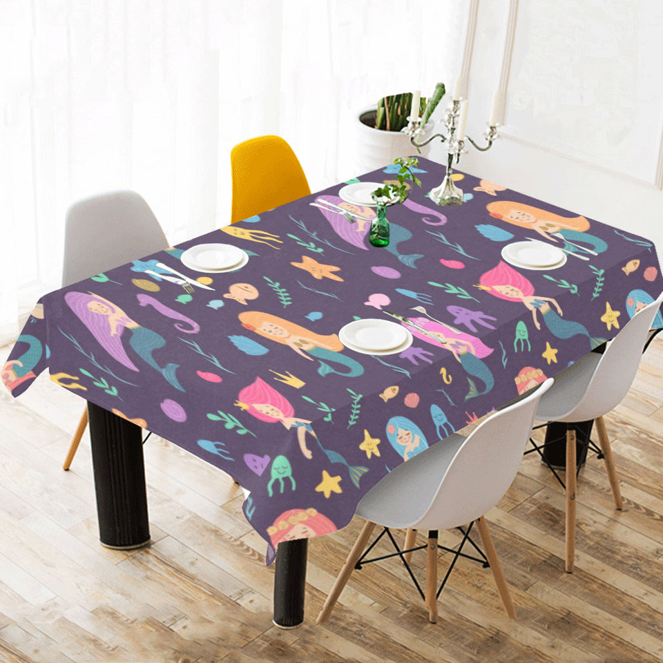 beautiful mermaid Fish jellyfish algae other marin Tablecloth