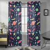 colorful space pattern planet star Gauze Curtain