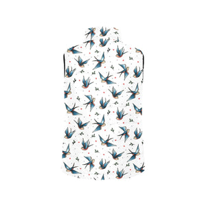 Swallow Pattern Print Design 04 Women's Padded Vest