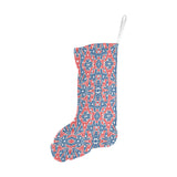 Blue Red Eiffel Tower Pattern Print Design 02 Christmas Stocking