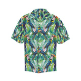 Colorful parrot exotic flower leaves Men's All Over Print Hawaiian Shirt