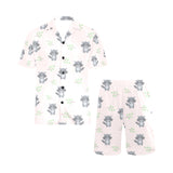 cute raccoons leaves pattern Men's V-Neck Short Pajama Set