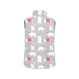 Cute polar bear christmas snow pattern Women's Padded Vest