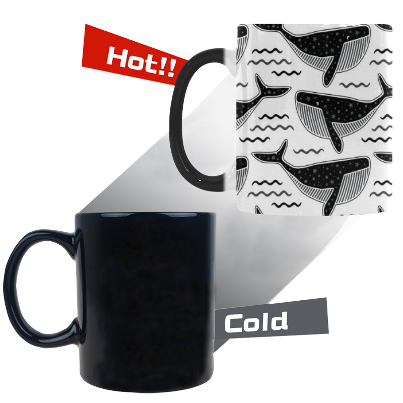 Black whale pattern Morphing Mug Heat Changing Mug