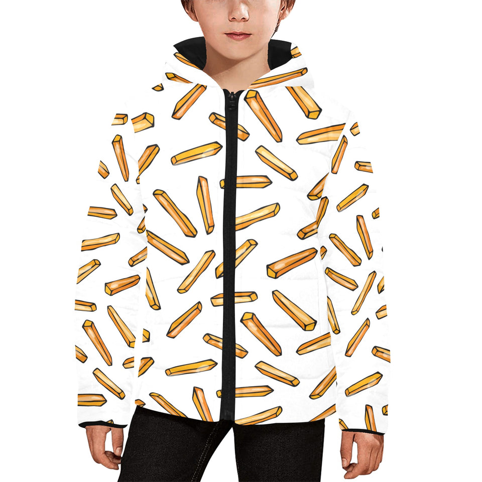 French fries potato pattern Kids' Boys' Girls' Padded Hooded Jacket