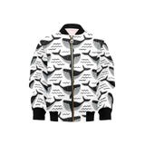 Black whale pattern Kids' Boys' Girls' Bomber Jacket